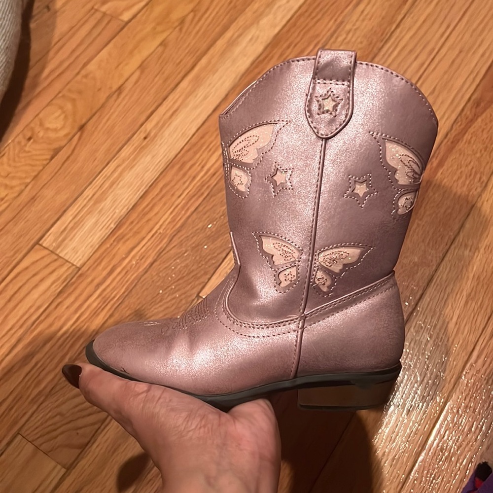 Pink Cat & Jack cowboy style boots. Good condition size 11